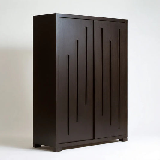 Ciemnobrązowa szafa dwudrzwiowa z MDF 120 x 60 x 200 cm