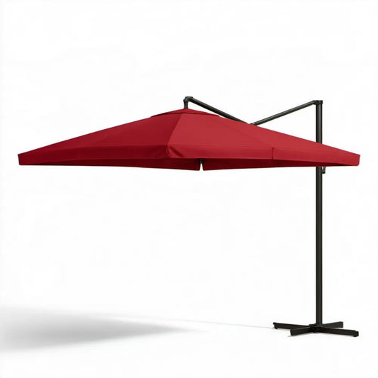 Boczny parasol ogrodowy kwadratowy 300 x 300 cm czerwono-czarny